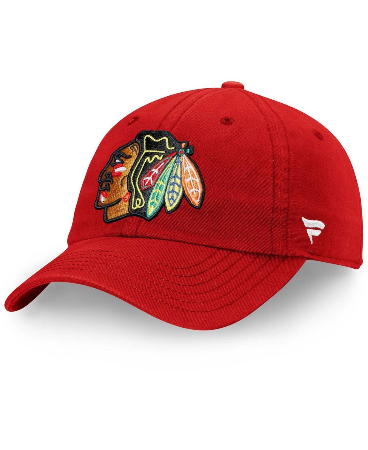 Mens Fanatics Branded Chicago Blackhawks Core Primary Logo Adjustable Hat Product Image