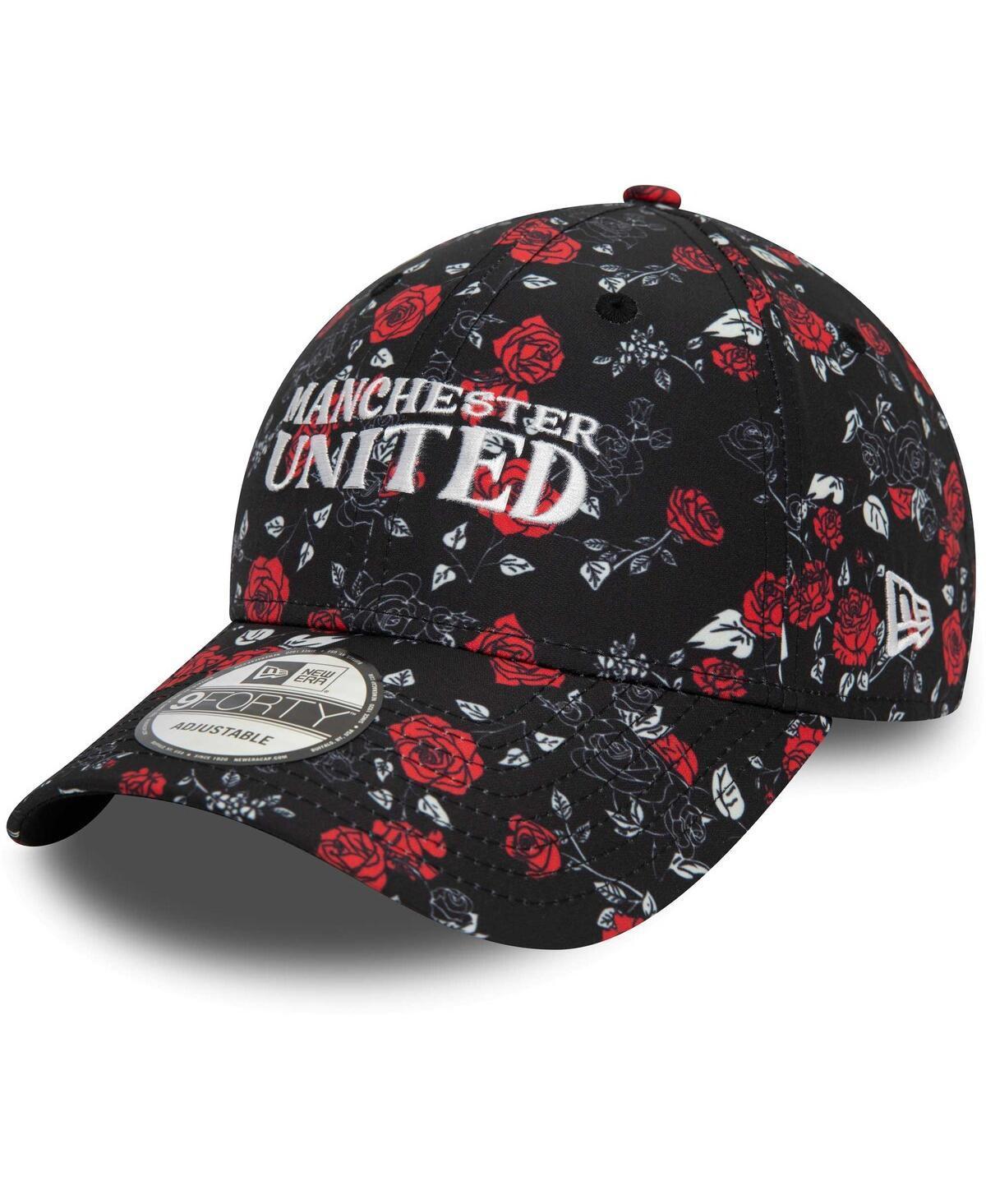 Mens New Era Black Manchester United Floral 9FORTY Adjustable Hat Product Image