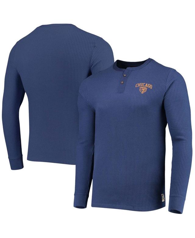 Mens Navy Chicago Bears Thermal Henley Long Sleeve T-shirt Product Image