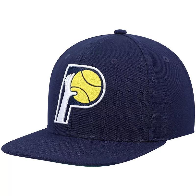 Mens Mitchell & Ness Indiana Pacers Hardwood Classics Team Ground 2.0 Snapback Hat, Blue Product Image