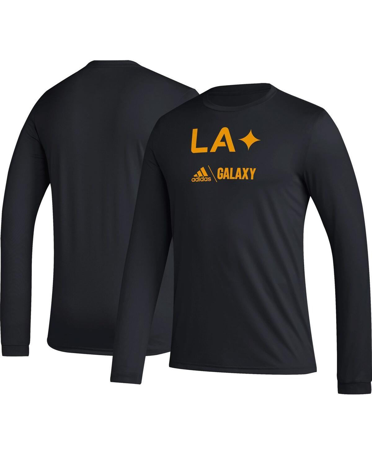 Mens adidas LA Galaxy Icon Long Sleeve T-Shirt Blue Product Image