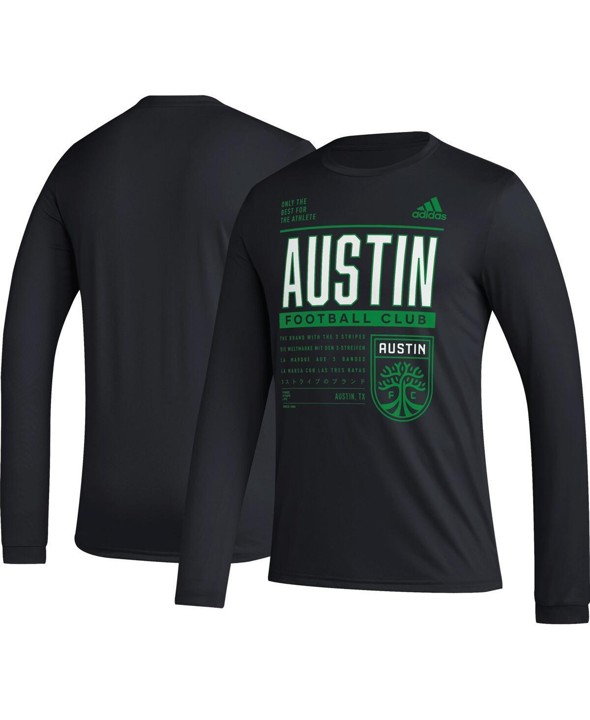 Mens adidas Black Austin FC Club DNA Long Sleeve T-Shirt Product Image