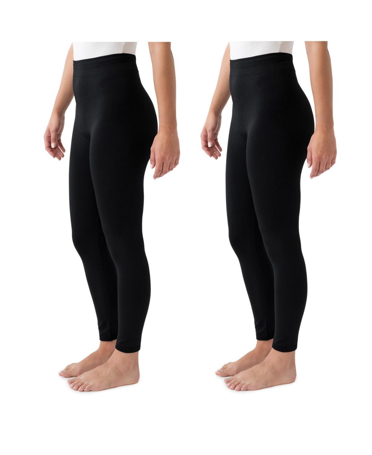 Muk Luks Womens 2 Pack of Leggings, Charcoal Black/black Product Image