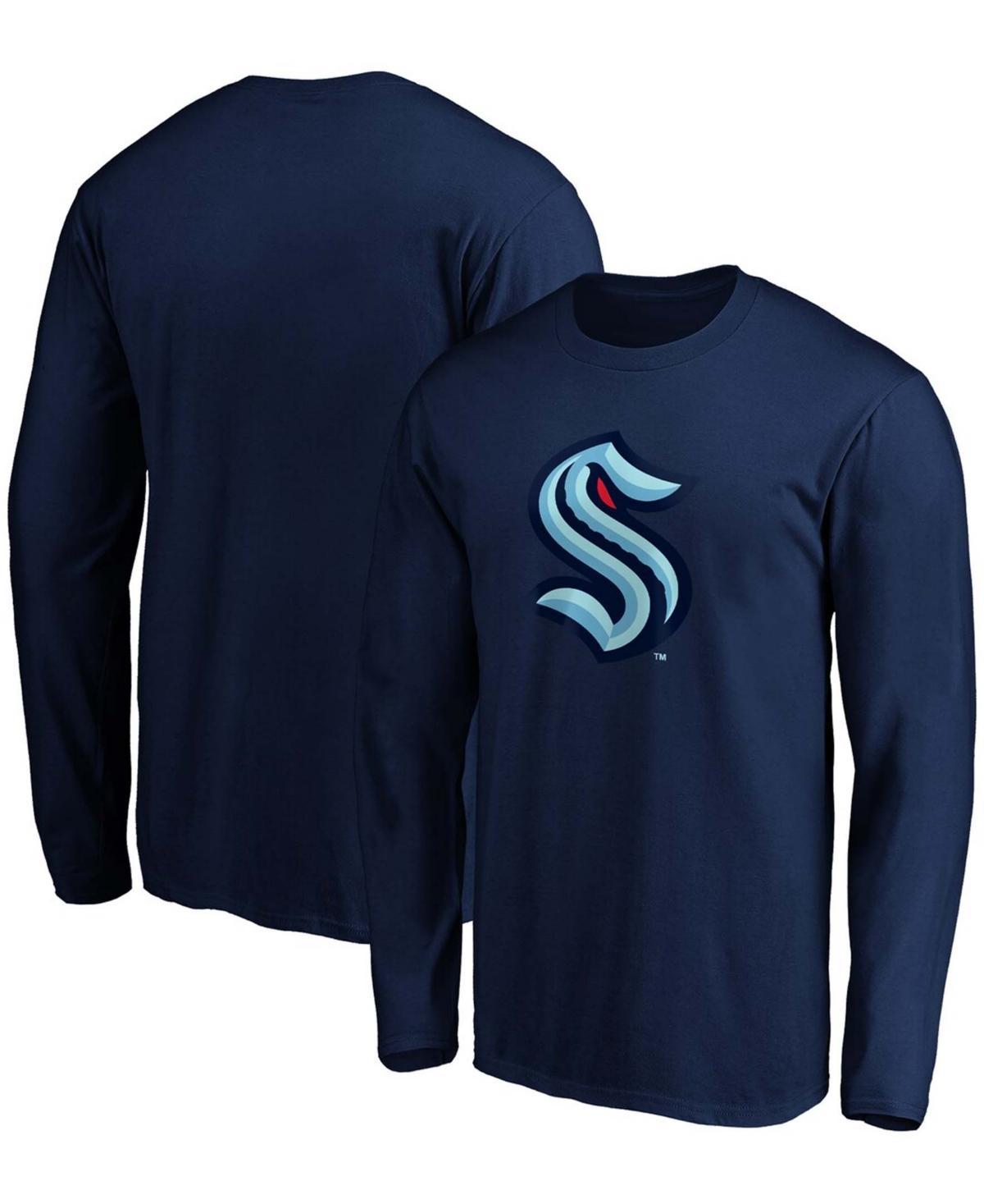 Mens Navy Seattle Kraken Primary Logo Big and Tall Long Sleeve T-shirt Product Image