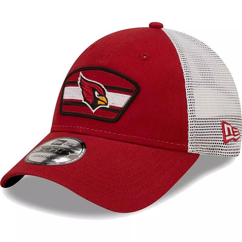 Mens New Era Cardinal/White Arizona Cardinals Logo Patch Trucker 9FORTY Snapback Hat Product Image