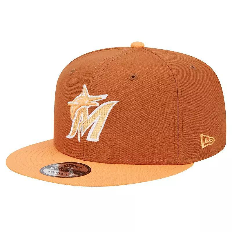 Mens New Era Miami Marlins Spring Color Two-Tone 9FIFTY Snapback Hat Product Image