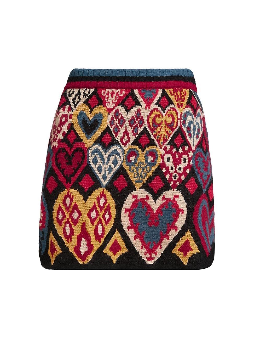 Womens Hearts Ikat Knit Miniskirt product image