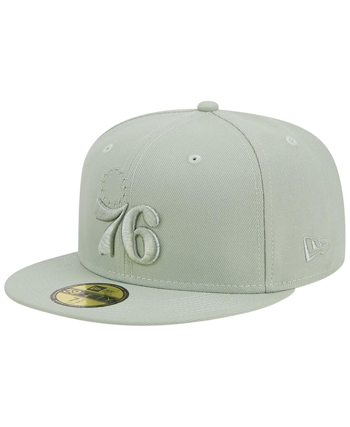 Mens New Era Light Green Philadelphia 76ers Sage Color Pack 59FIFTY Fitted Hat Product Image