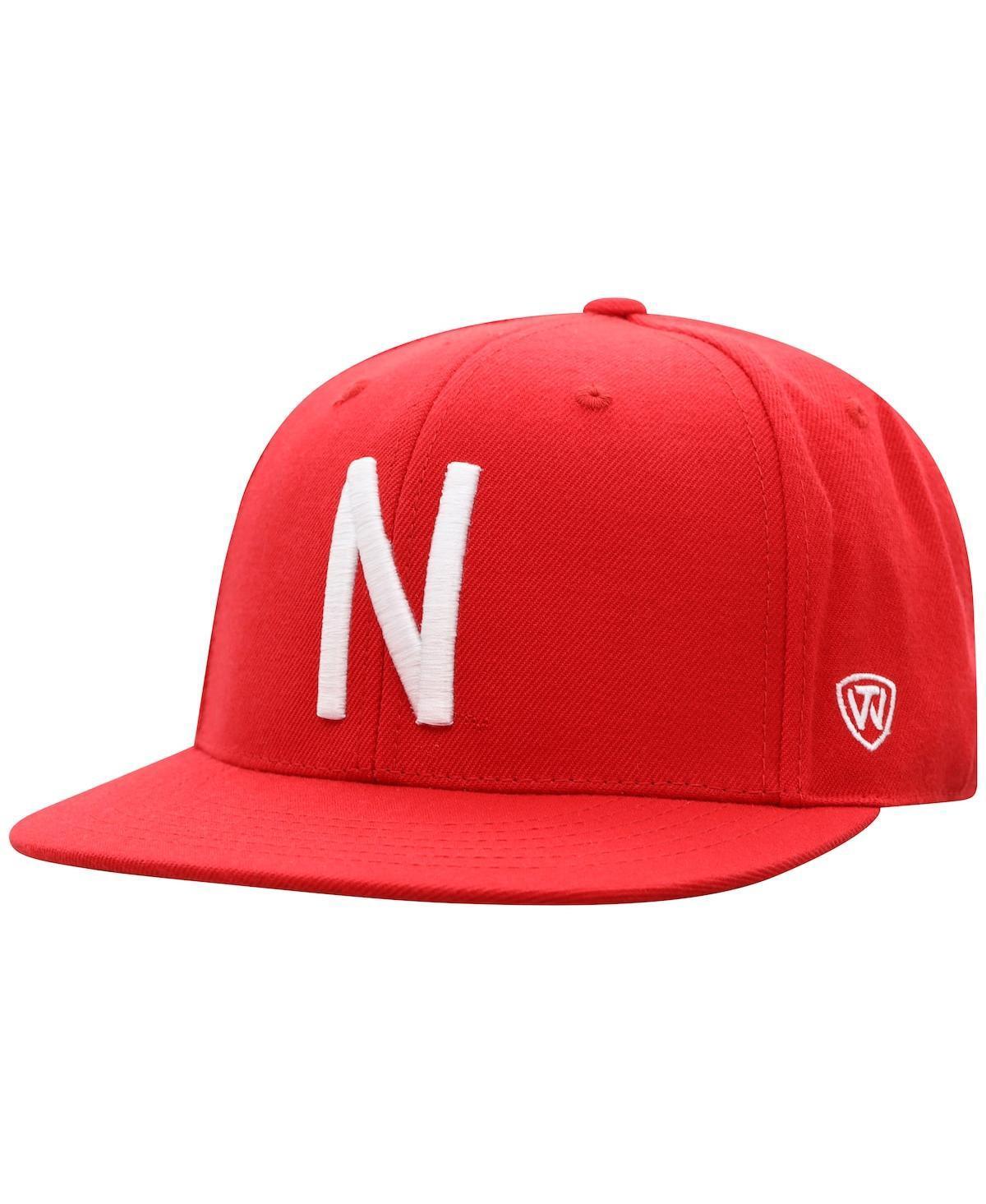 Mens Top of the World Scarlet Nebraska Huskers Team Color Fitted Hat Product Image