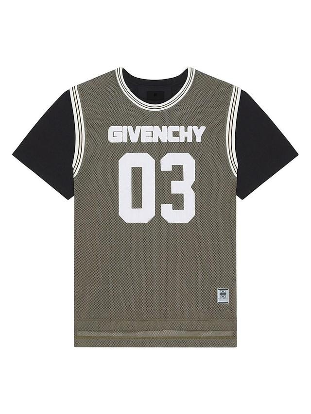 Mens Overlapped T-Shirt in Mesh and Jersey Product Image