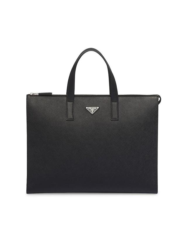 Mens Saffiano Leather Tote Product Image