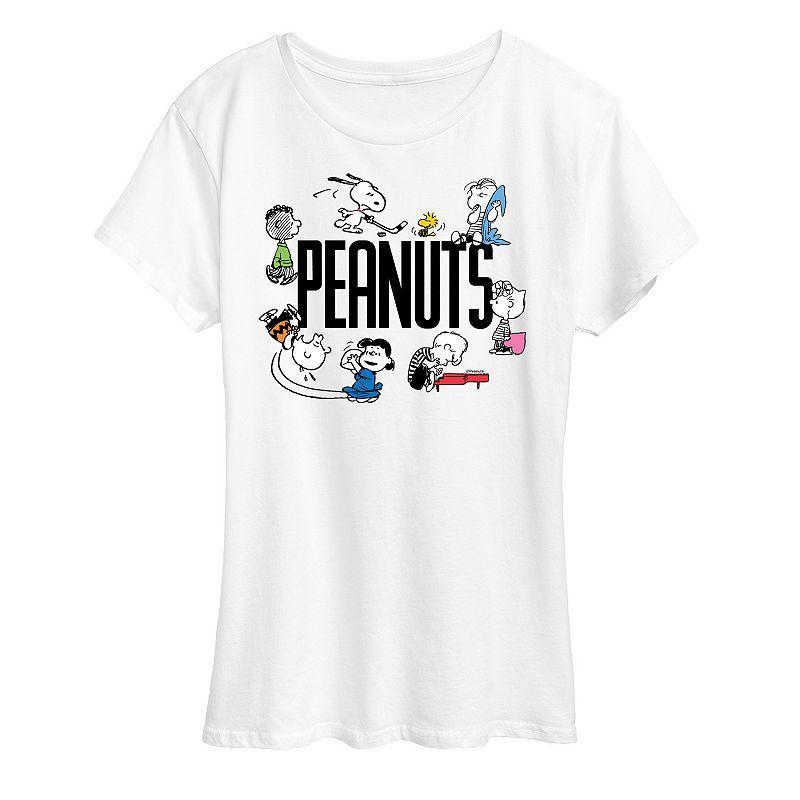 Womens Peanuts Group Logo Graphic Tee, Girls Product Image