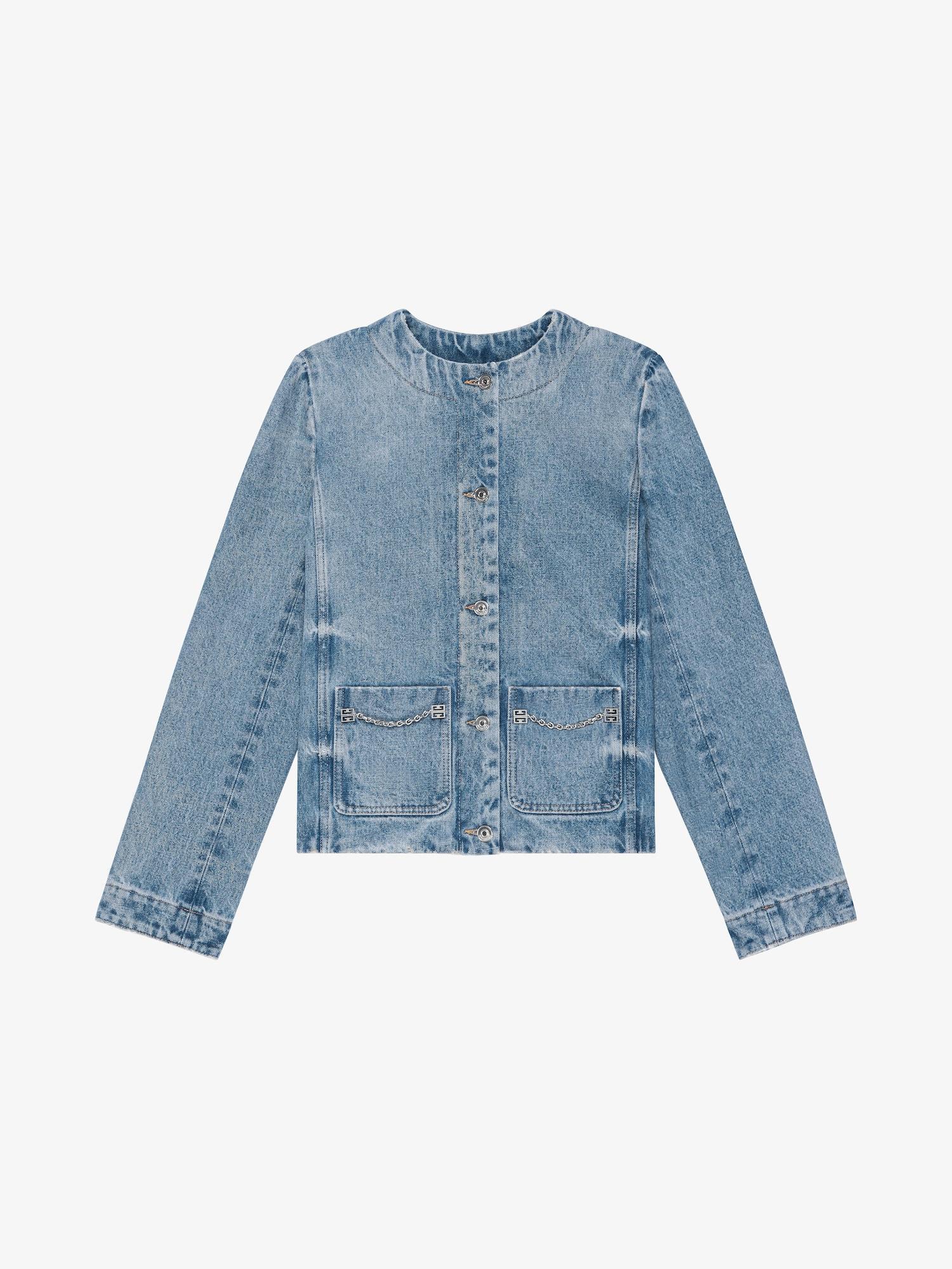 Jacket in denim with chain details product image