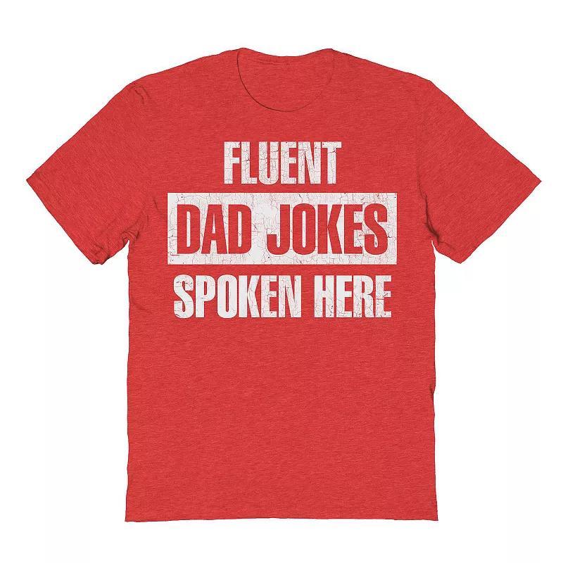 Mens COLAB89 by Threadless Fluent Dad Jokes Fathers Day Graphic Tee Grey Red Product Image