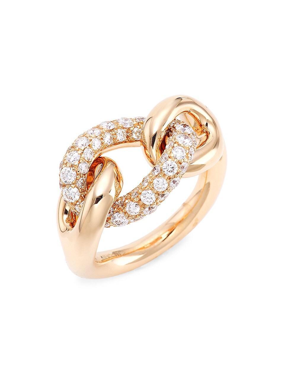 Womens Catene 18K Rose Gold & Diamond Ring Product Image