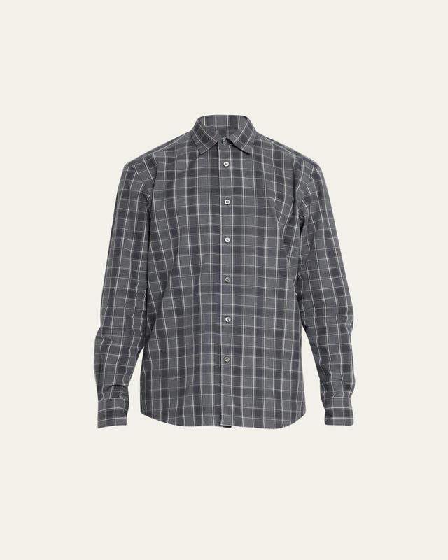 Mens Cotton Check Sport Shirt Product Image