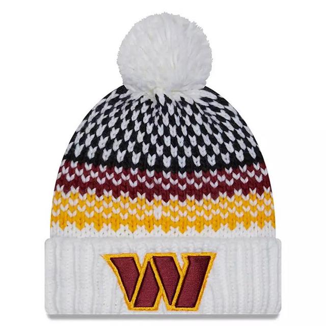 Womens New Era White Washington Commanders 2023 Sideline Cuffed Knit Hat with Pom Product Image