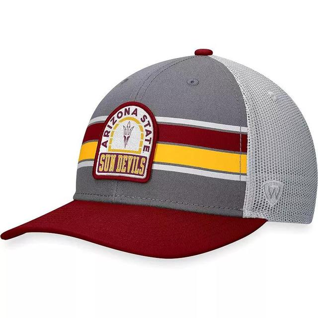 Mens Top of the World Gray/Maroon Arizona State Sun Devils Aurora Trucker Adjustable Hat Product Image