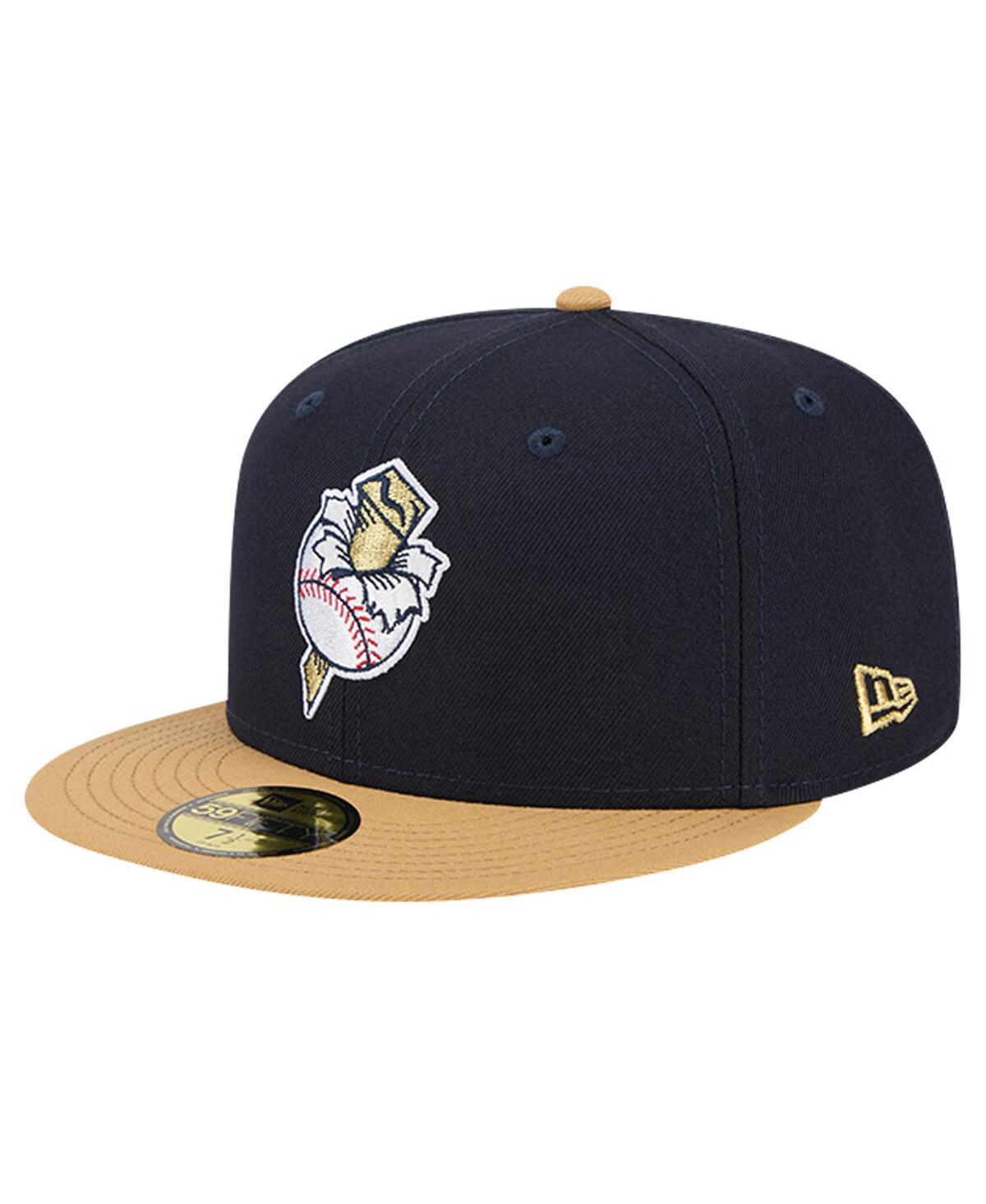 New Era Mens Navy Omaha Storm Chasers Theme Night Golden Spikes 59FIFTY Fitted Hat Product Image