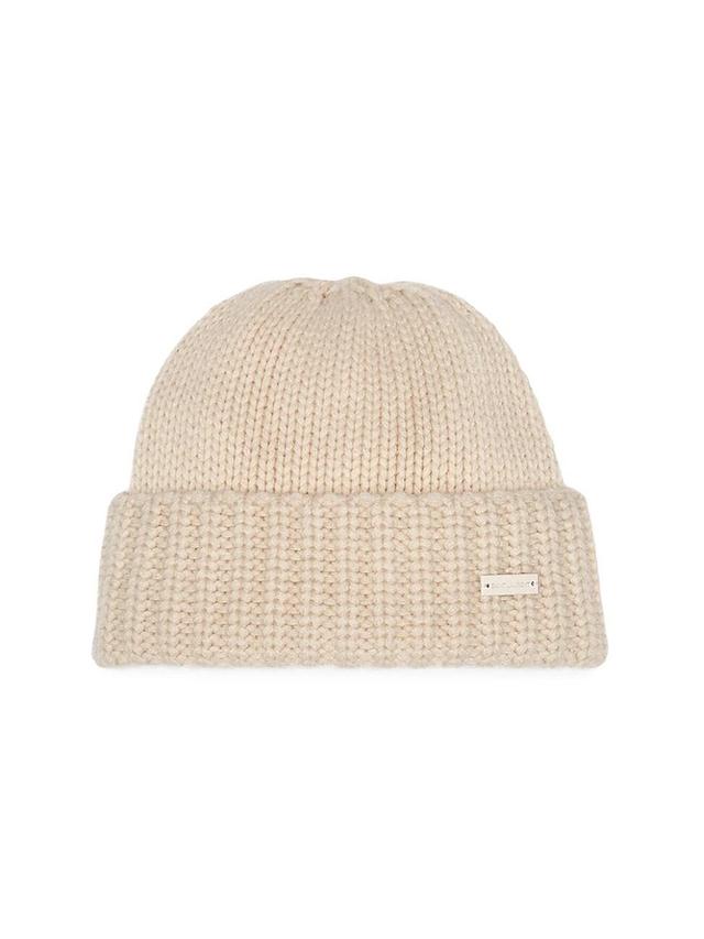 Mens Knitted Cuffed Beanie in Cashmere Product Image