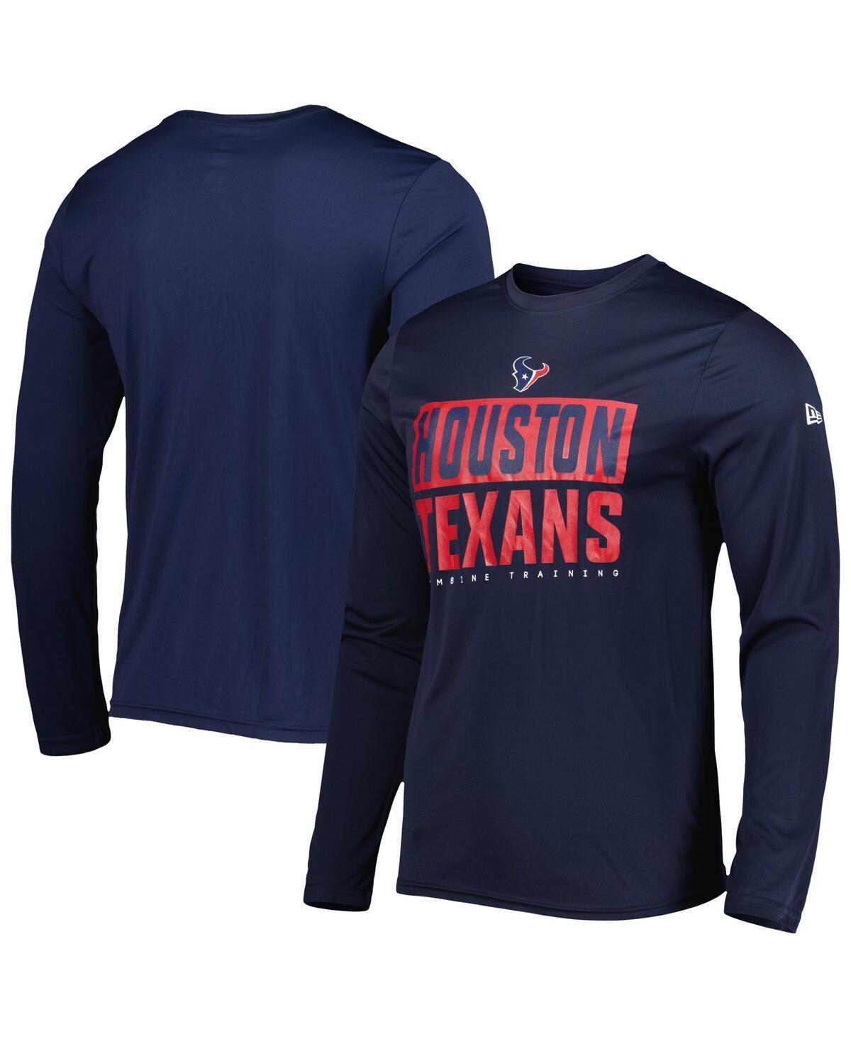 Mens New Era Navy Houston Texans Combine Authentic Offsides Long Sleeve T-shirt Product Image