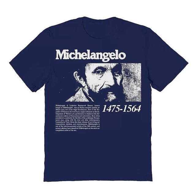 Mens Michelangelos Life Story Fine Art Graphic Tee Blue Product Image