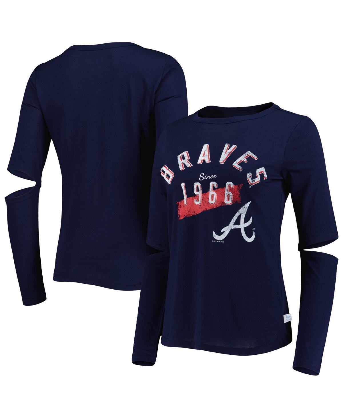 Womens Touch Navy Atlanta Braves Formation Long Sleeve T-shirt Product Image