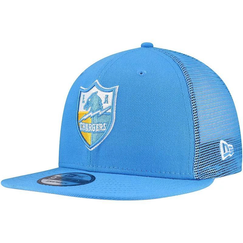 Mens New Era Powder Blue Los Angeles Chargers Throwback Main Trucker 9FIFTY Snapback Hat Product Image