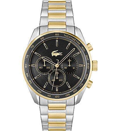 Lacoste Mens 42mm Vancouver Chronograph Two Tone Stainless Steel Bracelet Watch Product Image