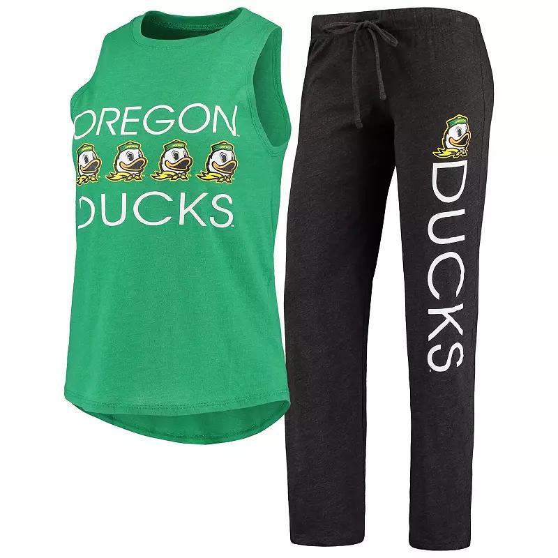 Womens Concepts Sport /Black Oregon Ducks Team Tank Top & Pants Sleep Set Product Image