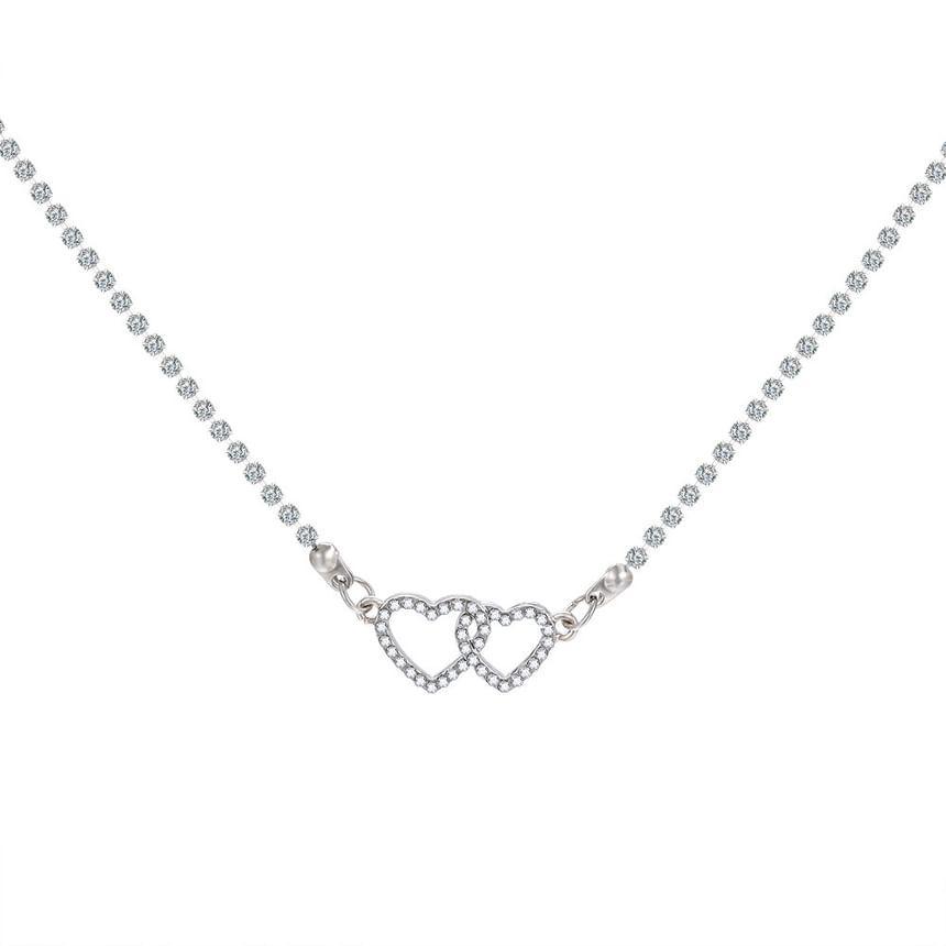 Heart Rhinestone Pendant Necklace Product Image