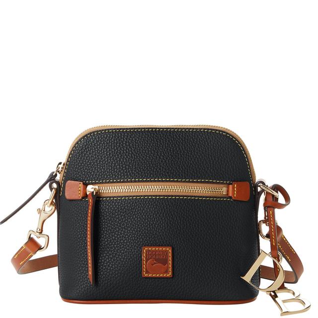 Dooney & Bourke Womens Pebble Grain Domed Crossbody Leather Shoulder Bag in Black Product Image