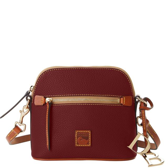 Dooney & Bourke Womens Pebble Grain Domed Crossbody Leather Shoulder Bag in Bordeaux Product Image