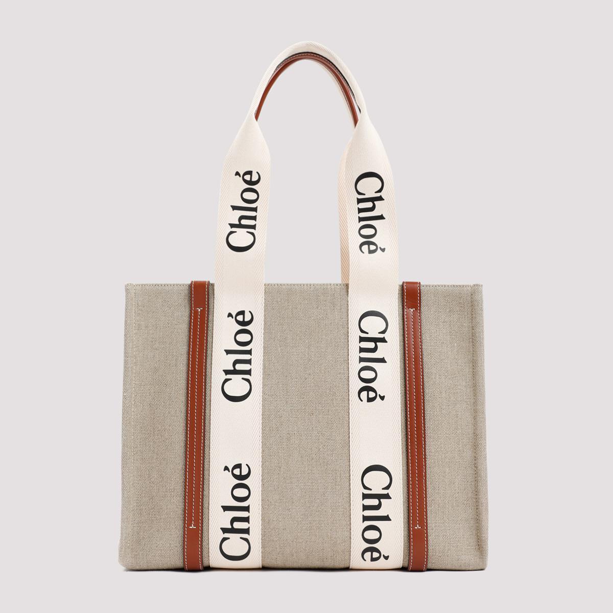 Beige Woody Cotton Tote Bag Product Image