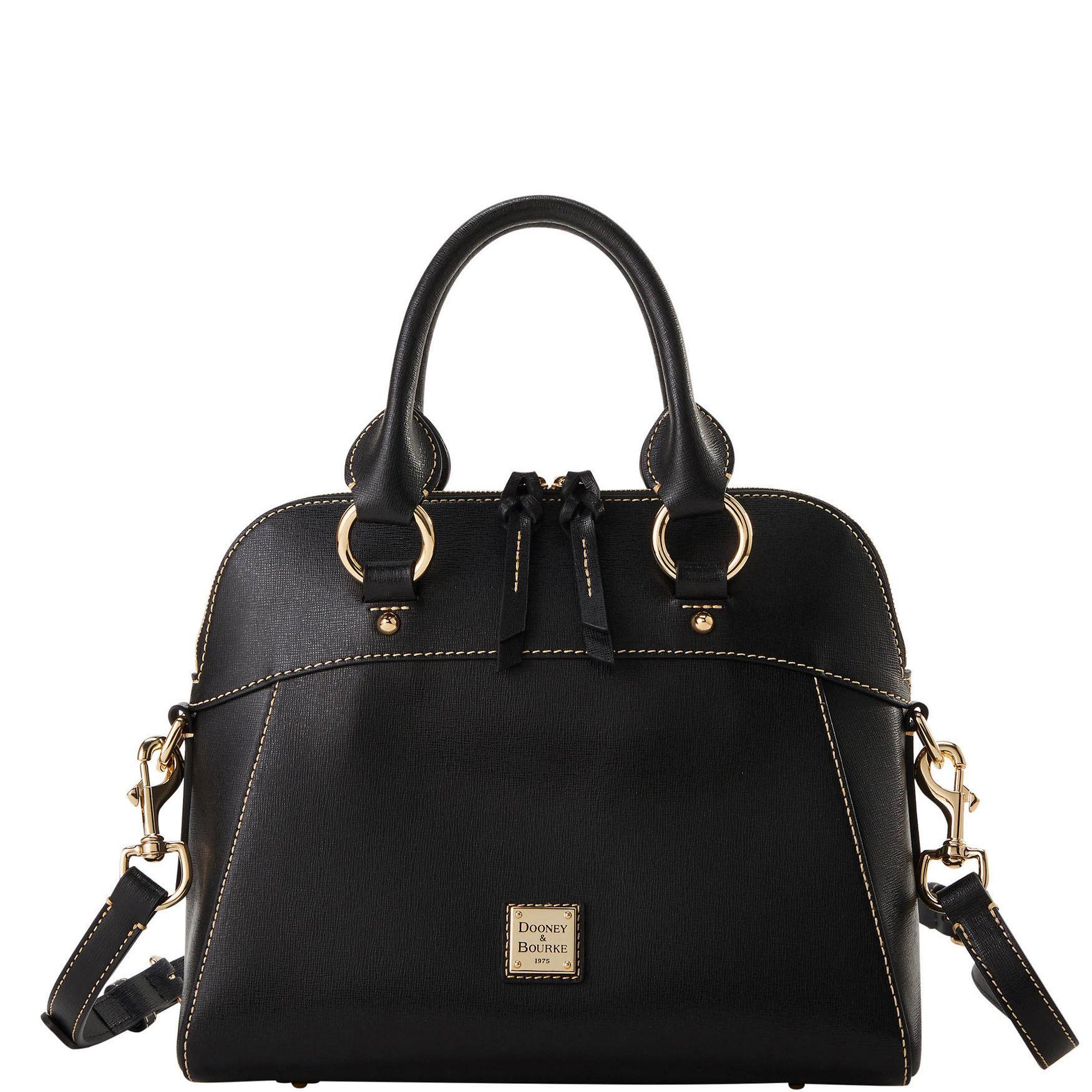 Dooney & Bourke Womens Saffiano Cameron Leather Satchel Bag in Black Product Image