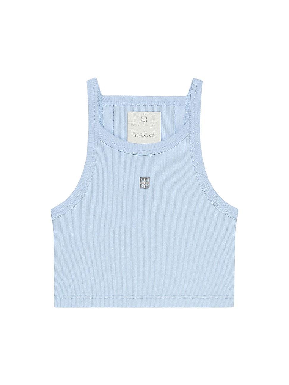 Womens Cropped Tank Top in Cotton with 4G Detail Product Image