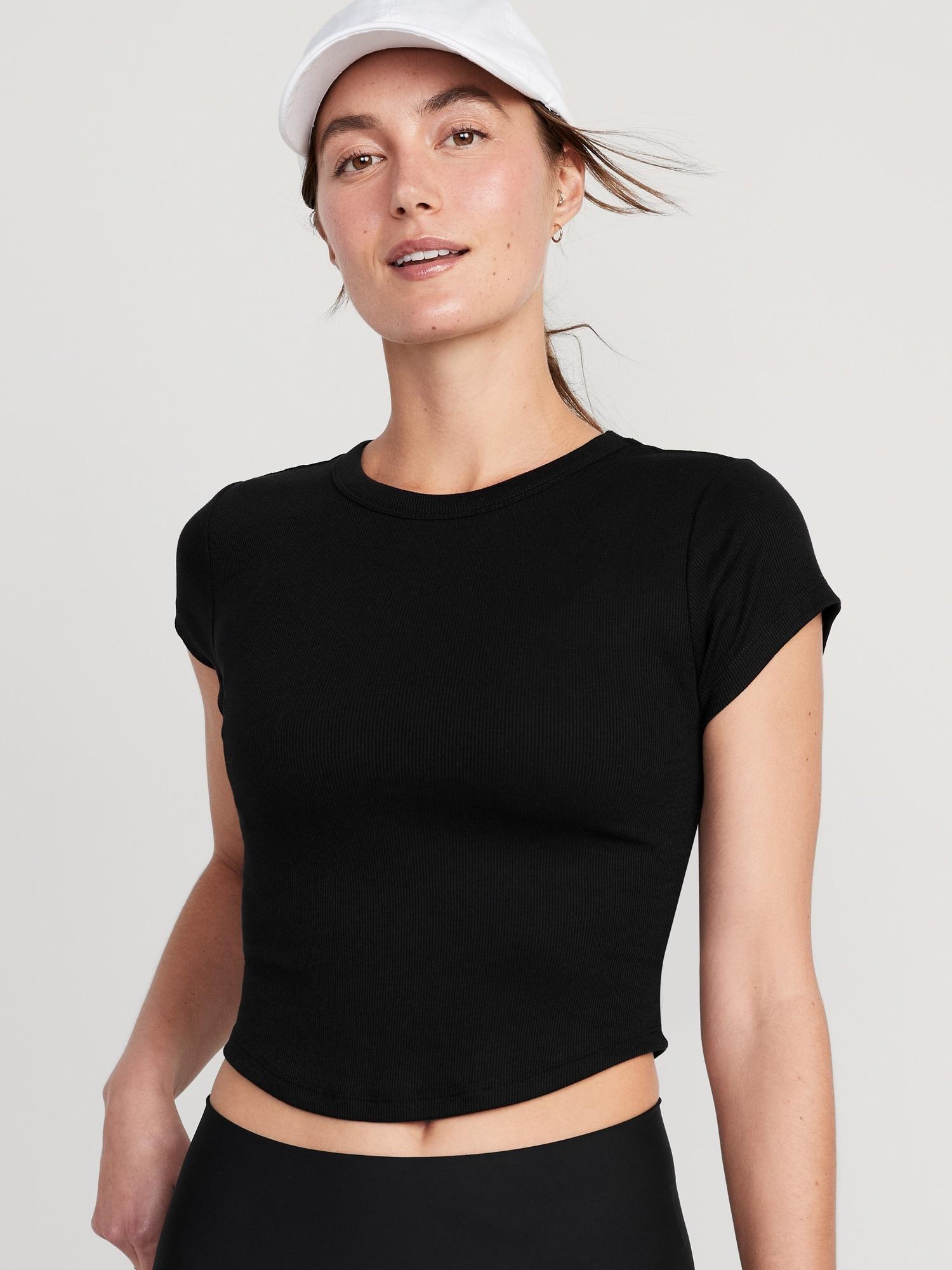 UltraLite Cropped Rib-Knit T-Shirt for Women product image