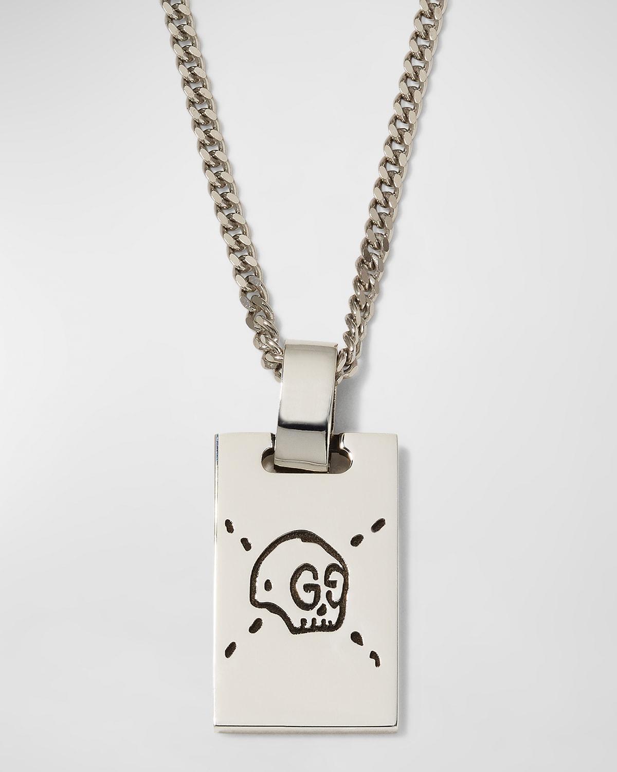 Mens Unisex GucciGhost Sterling Silver Necklace Product Image