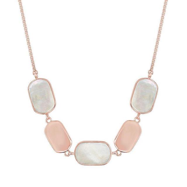 14k Rose Gold Over Silver Mother-of-Pearl Necklace, Womens Pink Tone Product Image