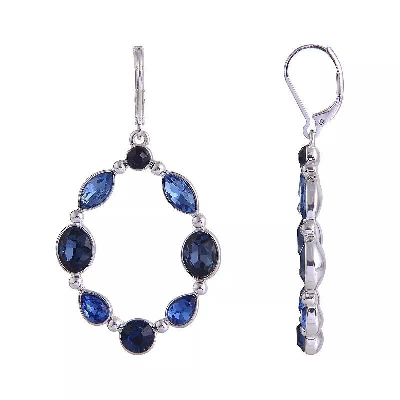 Emberly Simulated Crystal Circle Drop Earrings, Womens, Blue Product Image