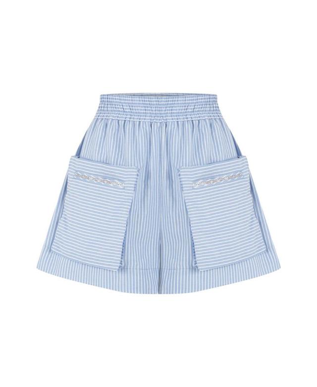 Nocturne Womens Striped Mini Shorts with Pockets Product Image