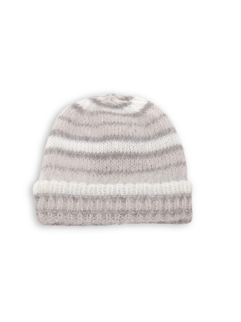 Mens Fuzzy Wuzzy Striped Mohair-Blend Beanie Product Image