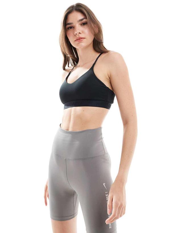 Nike Training Dri-Fit Indy light support sports bra in black Product Image