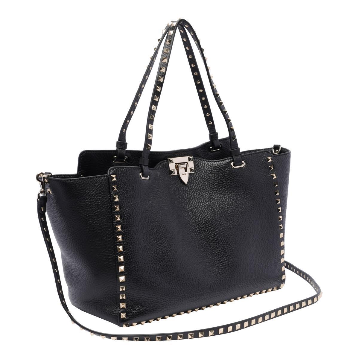 Rockstud Tote Bag In Black Product Image