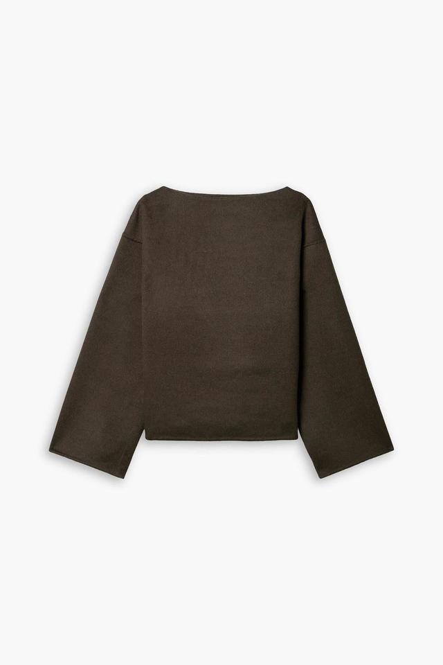 Brushed Wool Sweater In Chocolate Product Image