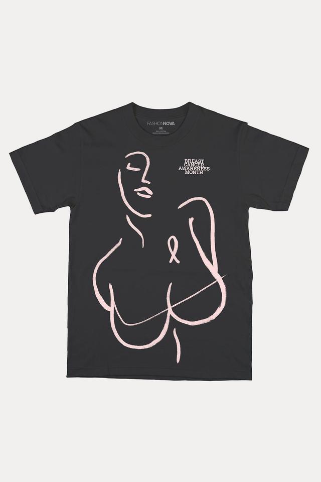 Stronger Together Breast Cancer Awareness Tee - Black Product Image