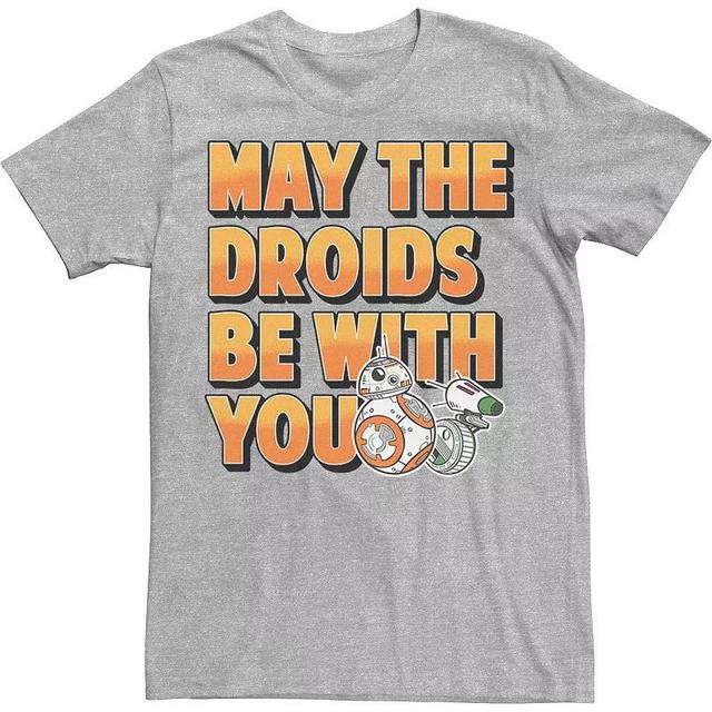 Mens Star Wars D-O & BB-8 May The Droids Be With You Tee Athletic Grey Product Image