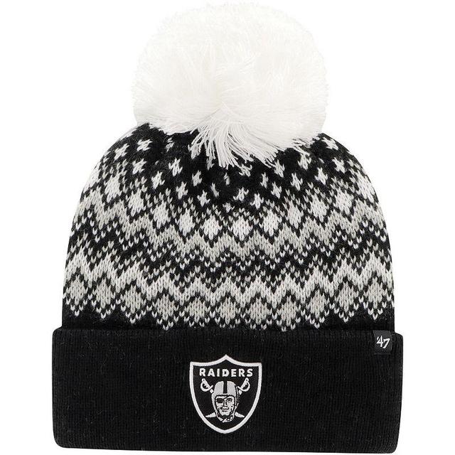 Womens 47 Black Las Vegas Raiders Elsa Cuffed Knit Hat with Pom Product Image