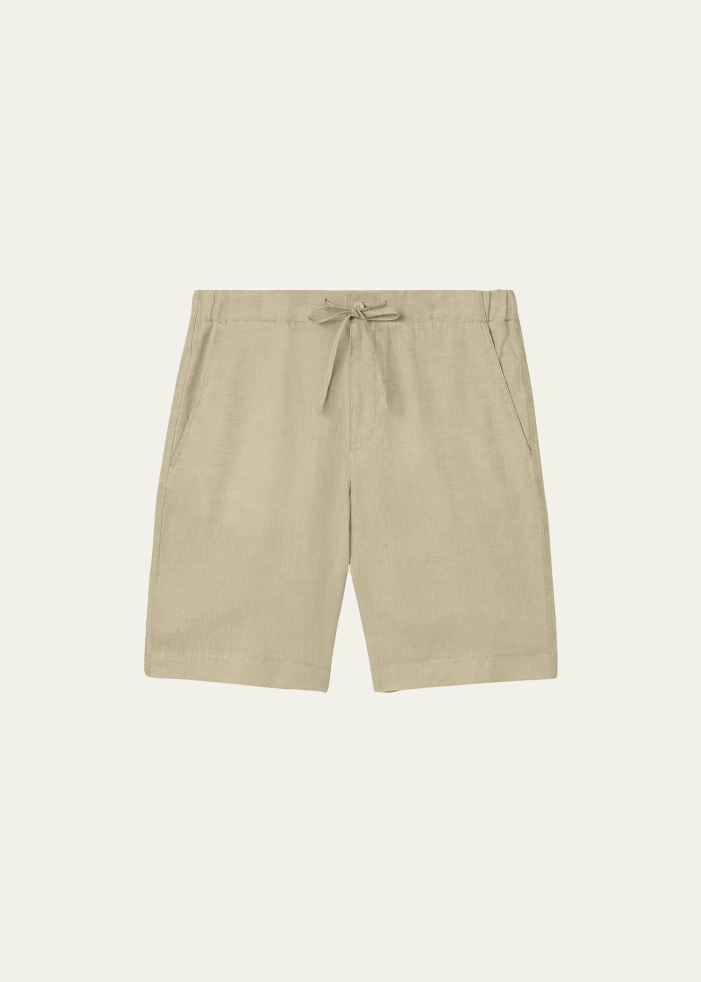 Mens Linen Drawstring Bermuda Shorts Product Image