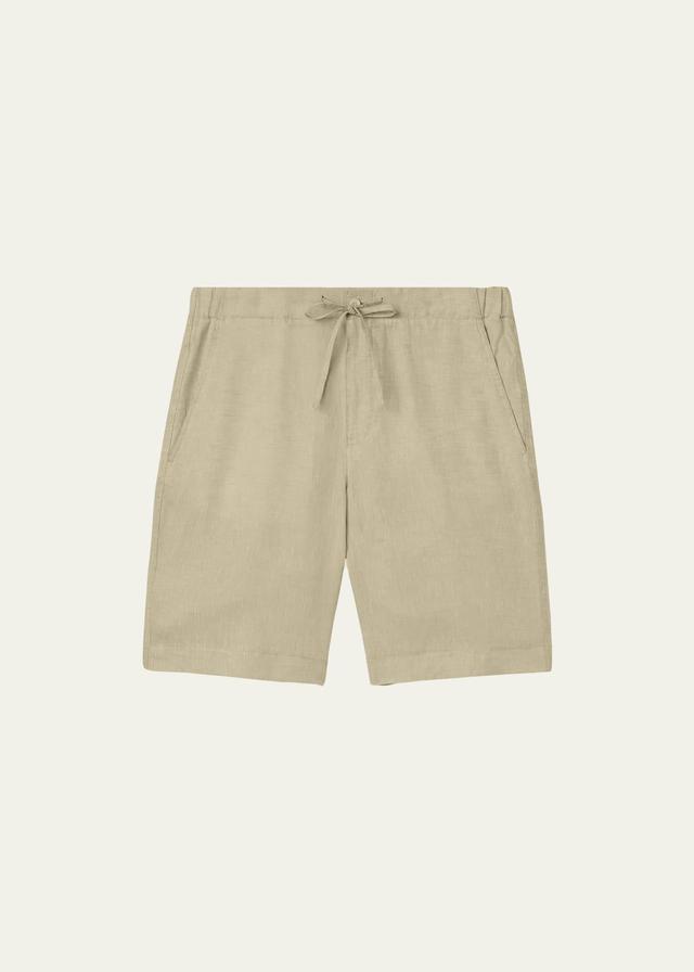 Mens Linen Drawstring Bermuda Shorts Product Image